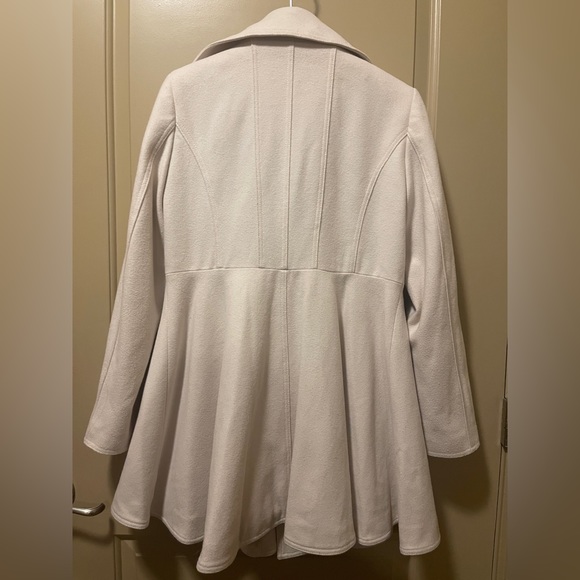 Laundry by Shelli Segal Cottonball Cream Skirted Wool Peacoat Medium size M - Picture 9 of 9